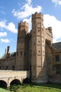 Old architecture with towers and a bridge over a moat Royalty Free Stock Photo