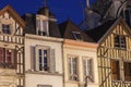 Old architecture of Troyes at night