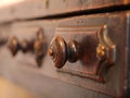 Old archive wooden drawers.