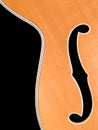 Old archtop jazz guitar detail Royalty Free Stock Photo