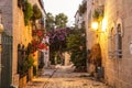 Old area Mishkenot Shaananim in Jerusalem in the evening Royalty Free Stock Photo
