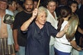 Old Argentine woman protests against political policy