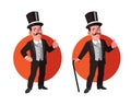 Old Aristocrat Flat Cartoon Royalty Free Stock Photo