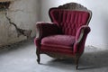 Old armchair in decaying building Royalty Free Stock Photo