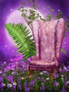 Old armchair on a meadow Royalty Free Stock Photo