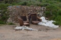 Illegal waste dumping old furniture pile of rubble Royalty Free Stock Photo