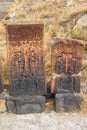 Old Armenian khachkar cross stone in Sevanavank, Armenia