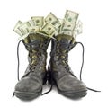 Old army boots Royalty Free Stock Photo