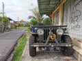 Old army car parked and abondoned