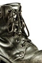 Old army style boot closeup Royalty Free Stock Photo