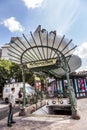 old art nouveau metro station chatelet in the area of Les Halles in Paris Royalty Free Stock Photo