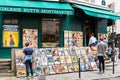 Old art prints for sale in Montmartre gallery. Paris, France