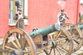 Old artillery cannons.