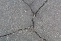 Old Asphalt covering with cracks. Gray neglected background. Royalty Free Stock Photo