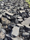 old asphalt, pieces of asphalt, road repairs