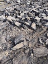 old asphalt, pieces of asphalt, road repairs