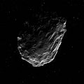 Old asteroid with shadow on top with lot of meteorite damages, add little extra to your space scenes. Stark, vacuum lighting,