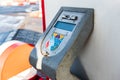 Old ATM machine at fuel station Royalty Free Stock Photo