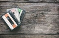 Old audio cassette tape background Royalty Free Stock Photo