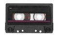 Old audio tape compact cassette with blank label Royalty Free Stock Photo