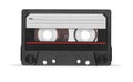 Old audio tape compact cassette with blank label isolated Royalty Free Stock Photo