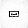 Old audio tape isolated solid icon Royalty Free Stock Photo