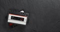 Old audio tape top view Royalty Free Stock Photo