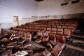 Old auditorium of abandoned stage or cinema theater