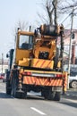 Old automobile. Machinery, activity. Royalty Free Stock Photo