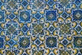 Old azulejo tiling on wall in traditional Portuguese style Royalty Free Stock Photo