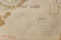 Old back side postcard with dirty stain Royalty Free Stock Photo