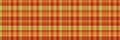 Old background check pattern, cosy vector seamless plaid. Open fabric tartan texture textile in orange and amber colors