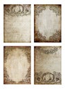 Old background images ACEO ATC cards brown decorative elements