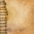 Old background with musical border for design Royalty Free Stock Photo