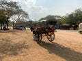 Old Bagan, Myanmar - 3 3 2020 Horse and carriage rickshaw