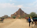 Old Bagan, Myanmar - 3 3 2020 : Rickshaw near Dhammayangyi Temple Royalty Free Stock Photo