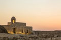 Old Bahrain Fort at Seef at sunset Royalty Free Stock Photo