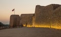 Old Bahrain Fort at Seef at sunset Royalty Free Stock Photo