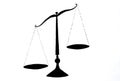 Old balance scale silhouette on white background Royalty Free Stock Photo
