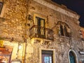 Old balconies in Taormina, Sicily, Italy