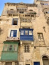 Old balconies in Valetta, Malta Royalty Free Stock Photo