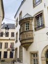 Old balcony with meaningful words, Luxembourg city