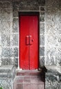 Old balinese wood door, Sanur, Bali Royalty Free Stock Photo