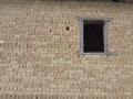 Old Balkan house clay wall. Vintage village clay bricks wall