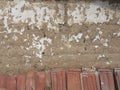 Old Balkan house clay wall. Vintage village clay bricks wall Royalty Free Stock Photo