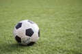 Old ball on new Lawn Royalty Free Stock Photo