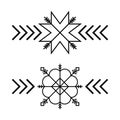 Old baltic Folk star or flower snowflake symbol.