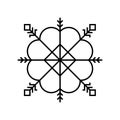 Old baltic Sun sign. Folk star or flower symbol.