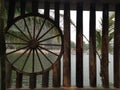 Old bamboo bridge over the river, Ninh Binh, Vietnam.