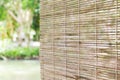 Old bamboo curtain, nature view background, wooden jalousie